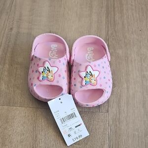 Bluey Pink Croc Like Shoes Baby Size 6